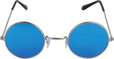 Henbrandt Verkleedbril - ronde glazen - blauw - flower power - hippie - sixties