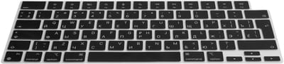 kwmobile siliconen toetsenbordbeschermer QWERTY (Russisch) geschikt voor Apple Macbook Air 15 M4 2025 A3241 - Keyboard cover in zwart