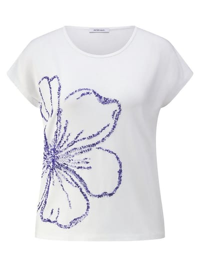 Shirt ronde hals Van Peter Hahn wit
