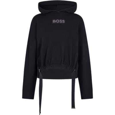 Boss Dames Diamante Trekkoord Hoodie (Zwart)