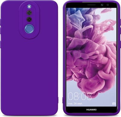 Cadorabo Hoesje geschikt voor Huawei MATE 10 LITE in FLUID DONKER PAARS - Beschermhoes gemaakt van flexibel TPU silicone Cover Fluid Case