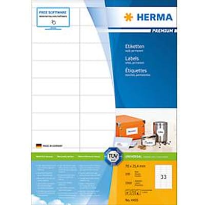 Herma premium-etiketten nr. 4455 op A4-bladen, 3300 etiketten, 100 vellen