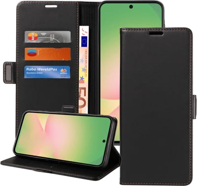 ChiGuard Book Case Hoesje geschikt voor Samsung A17 5G / A26 - Magnetische Sluiting - Portemonnee Rustic Zwart