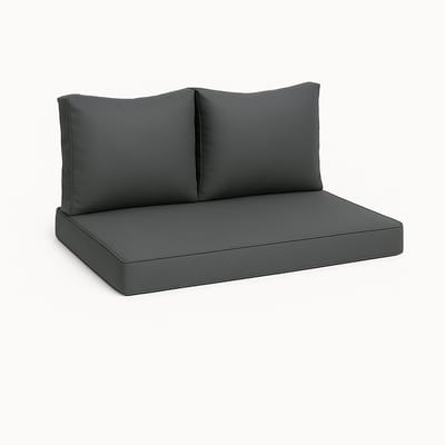 Madison - Loungekussen - Tuinkussen - Palletkussen - Rugkussen - 3-delig - 120cm x 80cm - Eco - Pearl Grey - Grijs