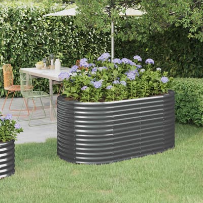 vidaXL - Plantenbak - 152x80x68 - cm - gegalvaniseerd - staal - antracietkleurig