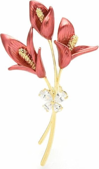 N3 Collecties Emaille lelie bloem broches voor vrouwen Unisex