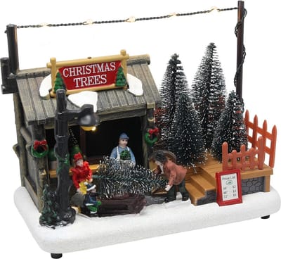 Kerststal LED 18,5m 'Christmas trees' excl. batterijen Kerst HIT