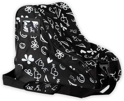 Grote Zwarte Skate Bag met Gevoerd Schouderband en Zakken
