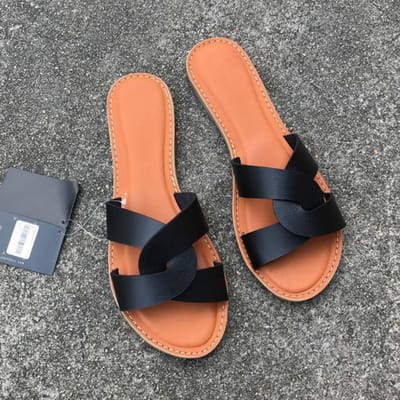 Zomer Dames Sandalen Schoenen Zomer Stijl Mode Pu Leer In elkaar grijpend Oppervlak Dames Slippers Effen Hoge Kwaliteit Dames Slides 41