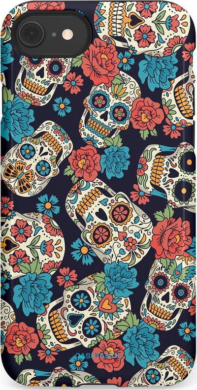 Casetastic Hoesje Geschikt voor Apple iPhone 7/8/SE - Stijlvolle Beschermende Duo-layer Case - Catacombe carnaval