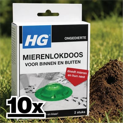 10 x HG Mierenlokdoos 2 stuks per verpakking - Mierenbestrijding - Mierenlokdoos - Mierenbestrijding Binnen En Buiten - Mierenbestrijding Tot In Het Nest - Mierenbestrijding Tuin