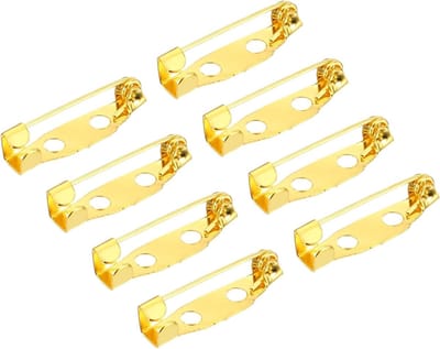 100 Stuks Veiligheidsbeugelpinnen, Broche Sluiting Achterkanten | Badge Creaties voor Naamlabels en Sieraden (Goud, 20mm)