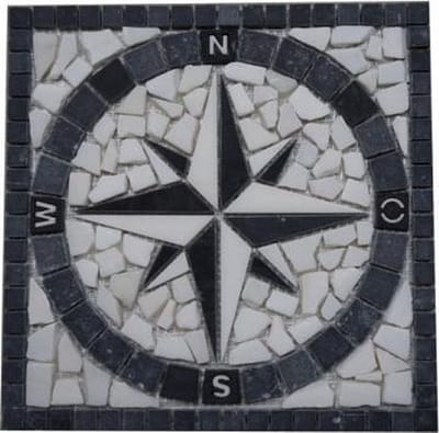 Mozaiek tegel 039 medallion windroos 30 x 30