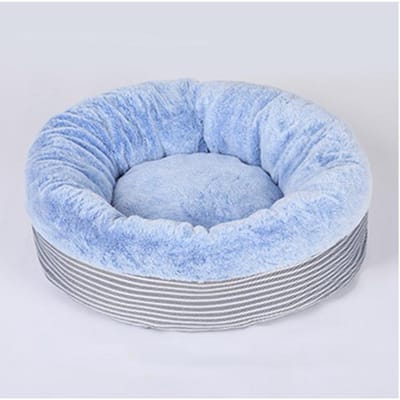 Huisdier Slaapdeken Kat en Hond Rond Zacht Pluche Bed S blauw