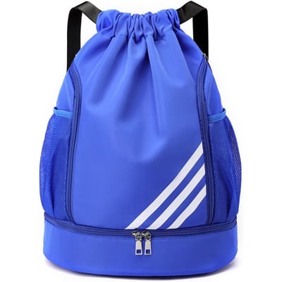 1 stks sport trekkoord zak rugzak grote capaciteit sport voetbal basketbal tas trekkoord sluiting ontwerp One Size blue