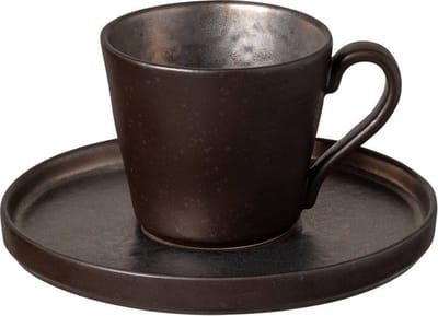 Costa Nova & Casafina - Koffiekop en schotel 'Lagoa' (Bruin, 90ml)