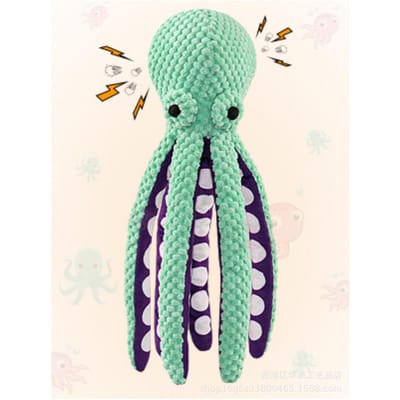 Hond huisdier octopus pluche geluidsspeelgoed interactief saai bijtbestendig octopus speelgoed groen zes klauwen groen