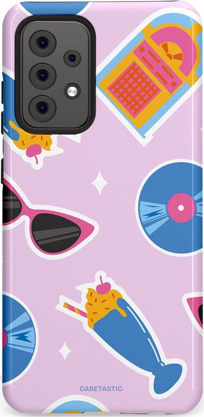 Casetastic Hoesje Geschikt voor Samsung A52 (4G/5G/s) - Stijlvolle Beschermende Duo-layer Case - Jukebox vibes