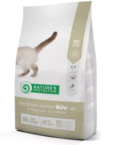 Nature's Protection Super Premium - KAT - Alle rassen - Kitten Gesteriliseerd - met gevogelte & Krill - 2kg