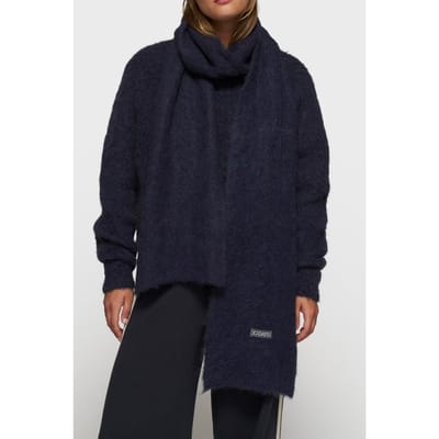 10DAYS Soft Hairy Knit Scarf Dark Navy Size: OS | Scarves Outlet | Dames | Blauw