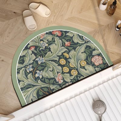 Amerikaanse Halfronde Badkamervloermat Diatomeeënaarde Waterabsorptie Pad Badkamer Antislip Voetmat Toilet Badkamer Badkamerdeur Tapijt 40 * 60CM