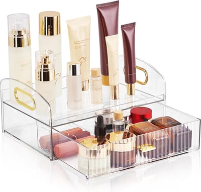 Make-up organizer met transparante lades, acryl, multifunctionele cosmetica-opbergdoos, 26 x 18,2 x 12,8 cm