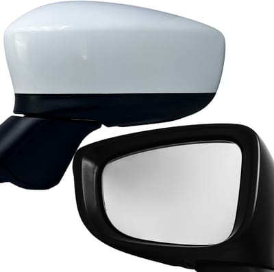 BILMAX Linker Buitenspiegel Vervanging voor Mazda 3 (BM) 2014–2016, Elektrisch Verstelbaar, Handmatig Inklapbaar, Met Richtingaanwijzer, Verwarmd, Wit, 5+2-Pins (Bestuurderszijde)