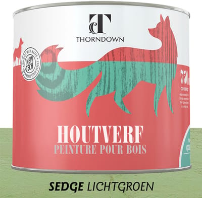 Thorndown - Houtverf Ecologisch Sedge Green - Eco vriendelijk - Voor binnen en buiten - Waterbasis - 750ml - Cypergras Groen - RAL 120 70 20