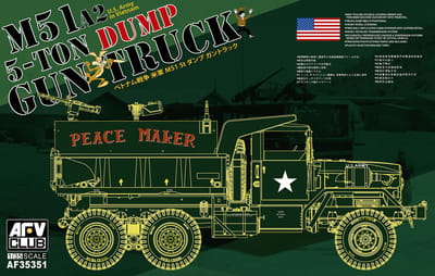 AFV Club Modelbouwpakket Militaire voertuigen - 35351 M51A2 5-Ton Dump Gun Truck - Militair Voertuig Plastic - 1:35 - Modelbouw