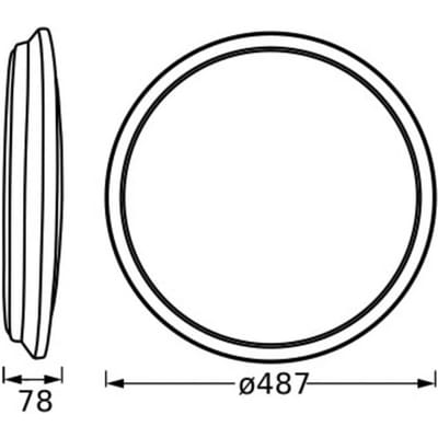 OSRAM ORBIS DUBLIN LED plafondlamp 490mm, zilver, 36W, 4150lm, warm witte lichtkleur, zeer homogene lichtverdeling, long life, niet vervangbare LED module, rond, IP20, 3000K.