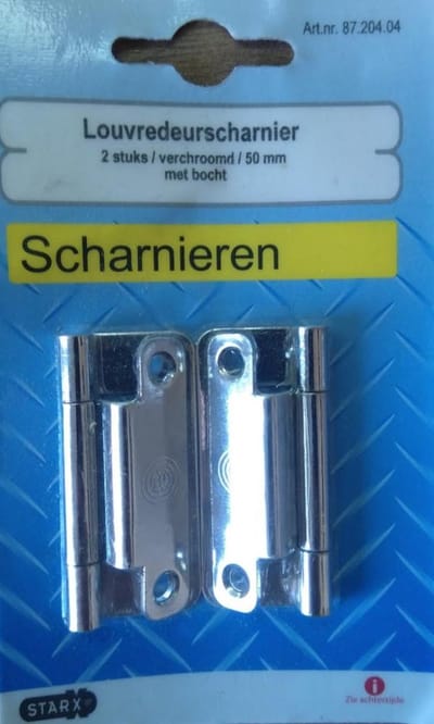 Starx Louvreduerscharnier met bocht verchroomd | 50mm (2 stuks)