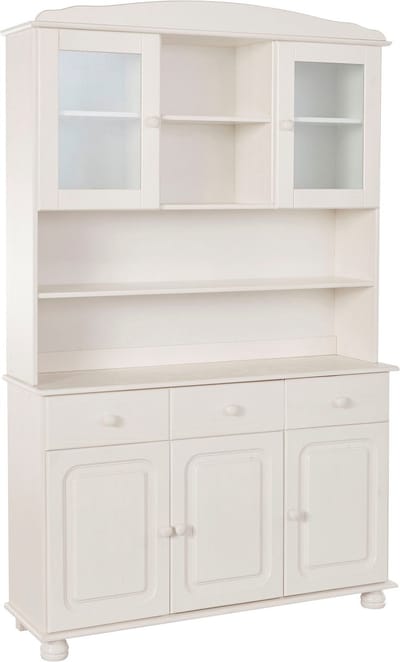 Mette Buffetkast met 5 Deuren en 3 Lades - Massief Grenenhout - 120 x 34 x 181 cm Wit
