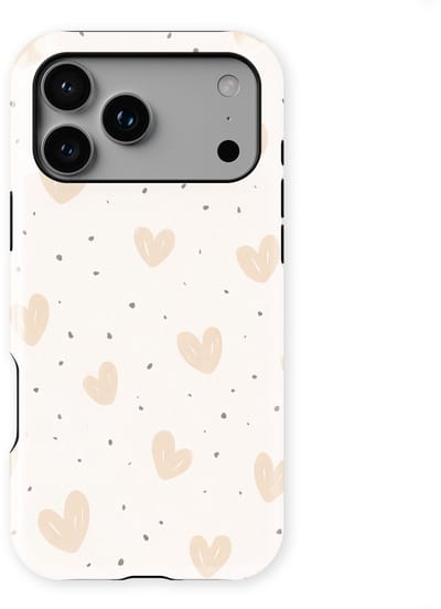 Tough Hoesje met Hartjes geschikt voor iPhone 17 Pro | Little Love Tough Case Geschikt voor Mag | Hartjes Print Backcover geschikt voor iPhone 17 Pro Calm Hearts
