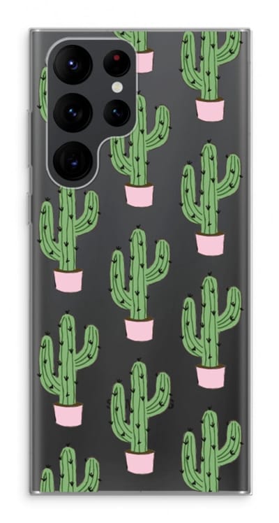 Case Company® - Hoesje geschikt voor Samsung Galaxy S22 Ultra hoesje - Cactus Lover - Soft Cover Telefoonhoesje - Bescherming aan alle Kanten en Schermrand