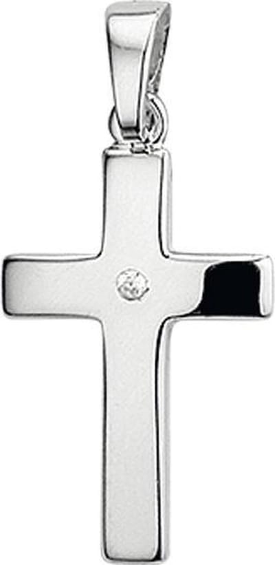 The Jewelry Collection Hanger Kruis Zirkonia - Zilver