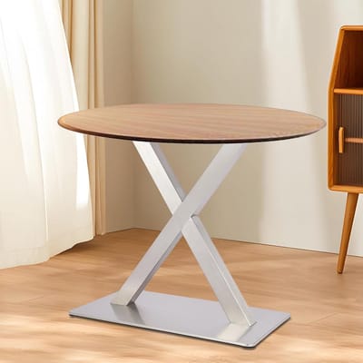 Tafelpoten Set - X-Frame Onderstel - Meubel Maken - Geborsteld Staal - 72 cm - Zilver
