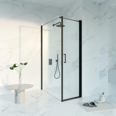 FugaFlow Eccelente Vetro Douchecabine - 60x120x200 - Profiel veiligheidsglas - anti kalk - mat zwart