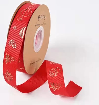 Without Lemon - Kerst Lint Rood - Sneeuwpop - Kerstman - Kerstboom - Kerstverpakking - Versieringen - Kerst Cadeau - 2.5x50cm - Kerstlint Rood C