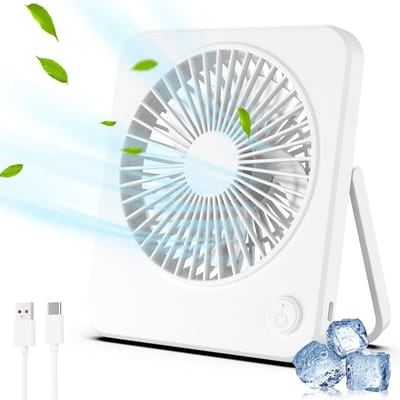 SnelShoppen - USB Ventilator Mini - Stille Tafelventilator met 3 Snelheden - Bureauventilator voor Kantoor, Thuis en Slaapkamer - Wit - Ideaal voor Wa