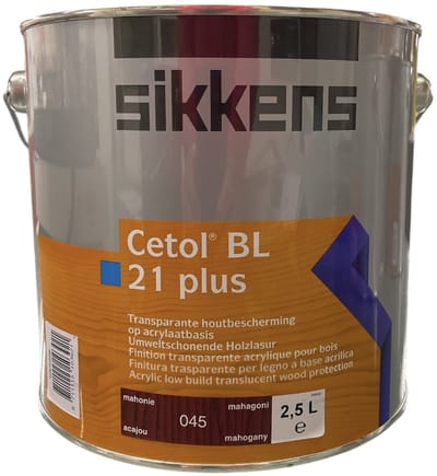 Sikkens cetol BL 21 plus - Transparante hout impregneer beits - Satijn - Waterbasis - 2.50 L Mahonie