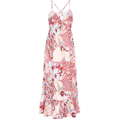IZIA Jurk Dames Rood Veelkleurig