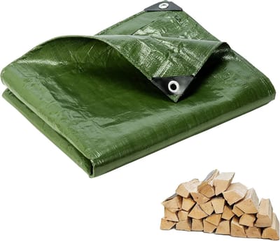 Afdekzeil, geweven zeil, 120 g/m², 2 x 3 m, zeil met ringen, beschermend zeil, multifunctioneel zeil voor bescherming tegen weersinvloeden, ideaal voor de tuin, aan beide zijden gecoat