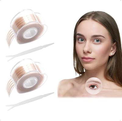 Dunne Onzichtbare Dubbele Ooglid Tape - 1200 Stuks Zelfklevende Strips voor Ooglidvergroting, Waterproof en Sterke Ondersteuning met Hartjesontwerp