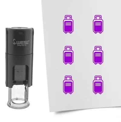 CombiCraft Stempel koffer 10mm rond paarse inkt - per 1 stuk
