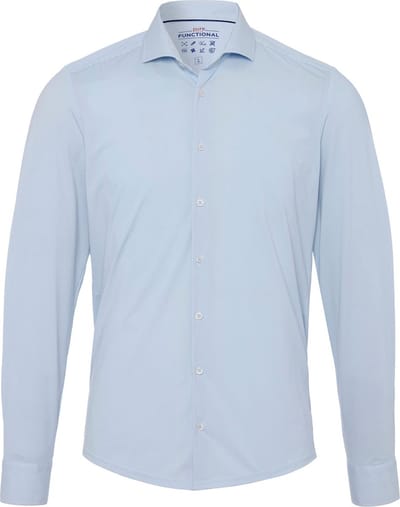 Pure Shirts Functional Lange Mouw Overhemd Micro Print Light Blue (4048-21750 - 100)