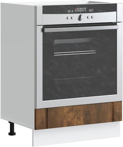 Ovenkast - Keukenkast - Keukenopslag - Verstelbare voeten - 60 x 46 x 815 cm - Gerookt eiken