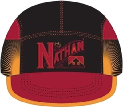 Nathan Sports Quick Stash Run Hat Chili Pepper/Black/Tangerine Tango Brew Ns2071