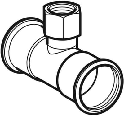 Geberit Mapress roestvrij staal T-stuk met binnendraad (gas), DN 20, dø 22 mm, 34056