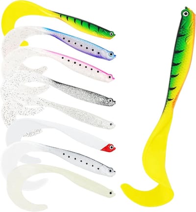 Spinning Fishing Bait van Rubber, Zachte Vissenlures met Loodkop, Aas voor Snoek, Baars en Forel, Ideaal voor Zoet- en Zoutwater vissen