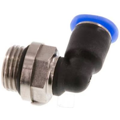 4mm x G1/8'' 90 graden L-verbinding Messing/PBT Insteekfitting Buitendraad Kort Draaibaar Compact Ontwerp NBR [2 Stuks]